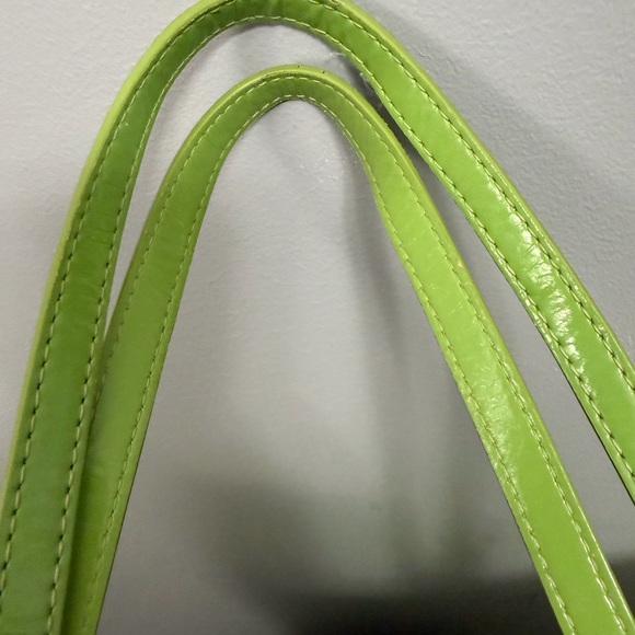 Michael Kors Neon Lime Embossed Logo Leather Tote - Picture 9 of 10